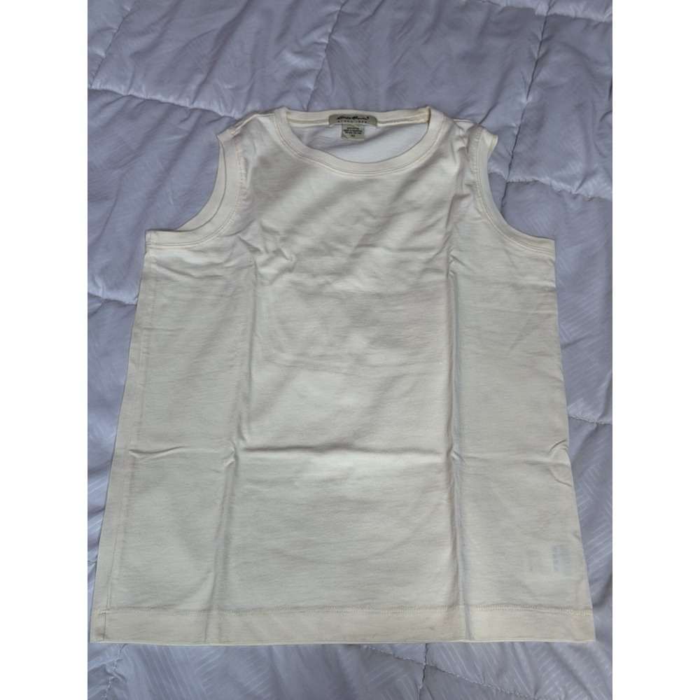 Eddie Bauer Women's White Knit‎ Tank Top  Crew Neck Sleeveless Size XS A1-0037